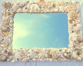 Nautical Wall Mirror coastal decor seashell mirror nautical decor beach decor Nautical Wall Mirror coastal decor seashell mirror nautical decor beach decor