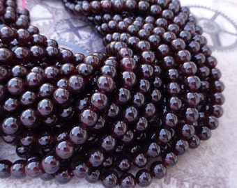 free UK postage Strand of 65 Garnet Gemstone Beads AAA Grade 6mm
