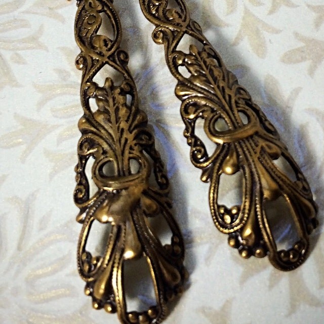 Vintage Brass and Czech Glass Jewellery by BotanicalBead on Etsy