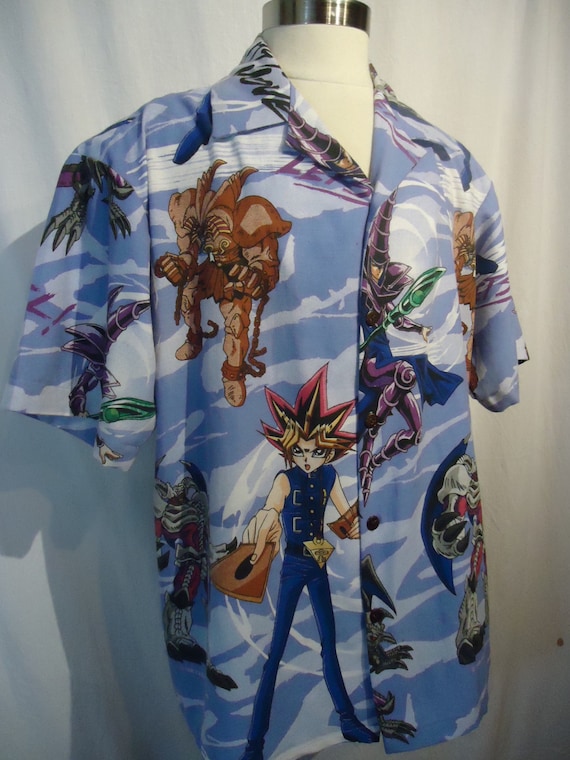 yugioh button up shirt