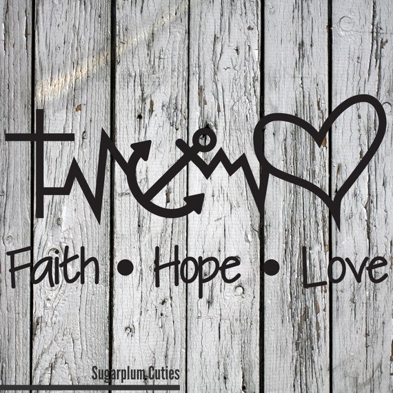 Download SVG PNG DXF Cut File Faith Hope Love Silhouette Cut File