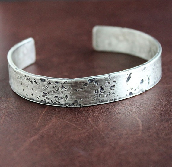 Mens Heavy Silver Cuff Mens Silver Bracelet by LynnToddDesigns