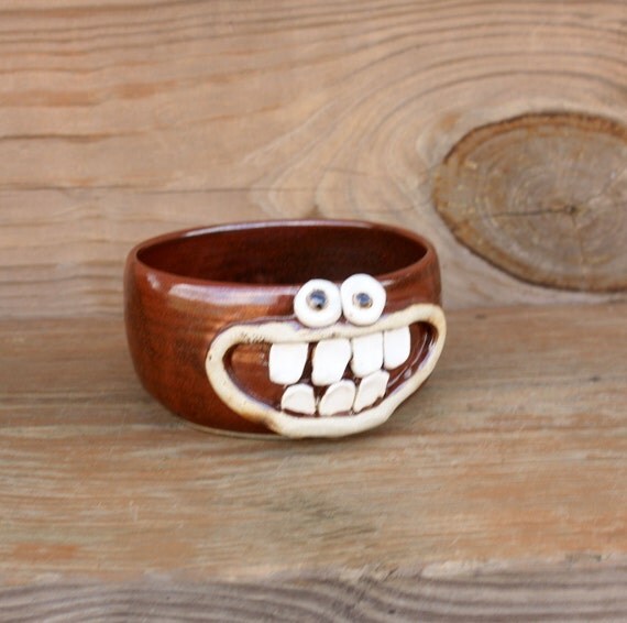 Fun Cereal Bowl. Happy Smiley Face Snack Popcorn Soup Bowl.