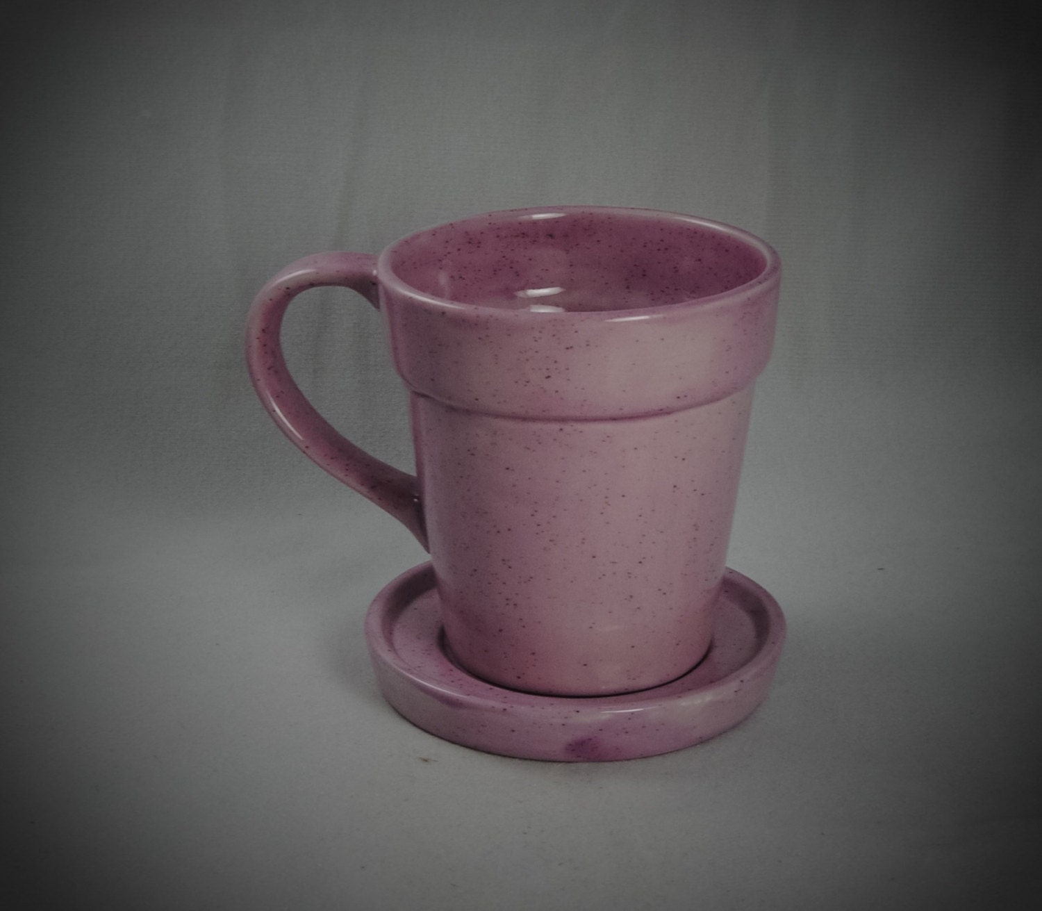 Ceramic Flower Pot Mug and Saucer