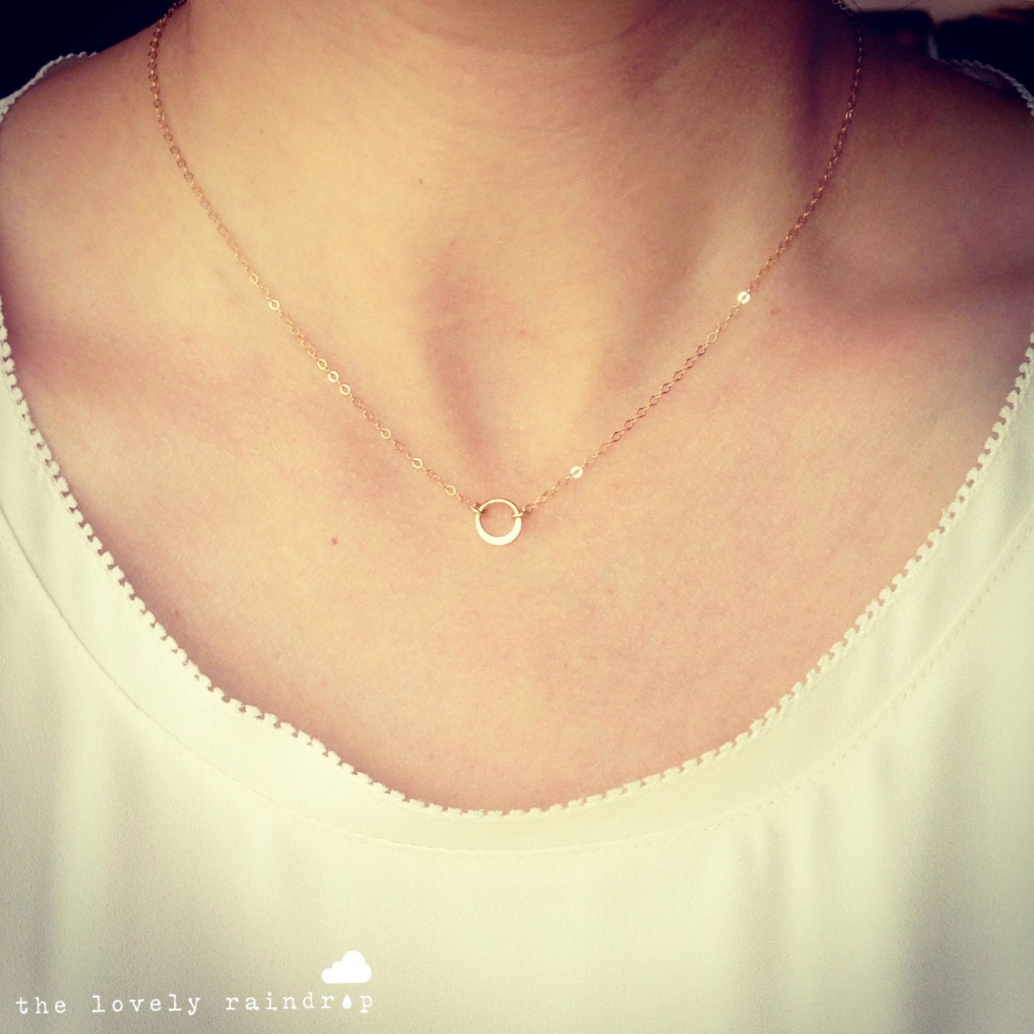 Gold Karma 1/4 Diameter Eternity Necklace Dainty