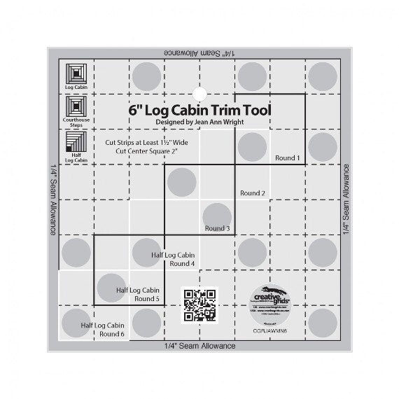 Log Cabin Trim Tool 6 Creative Grids Cgrjawmn6 Creative Grids Pineapple Trim Tool Quilting Template Ruler