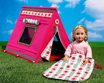 18 inch Doll's Tent and Sleeping Bag Pattern, McCall's Sewing Pattern 7268