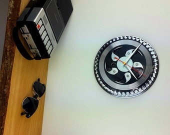 Black And Silver Chainring Bike Clock