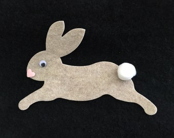 Cotton Tail Bunny Rabbit Kit-DIY Easter Decorations-Large Felt Embellishments-Felt Appliques-Decorations-Spring Crafts-Easter Craft Kits