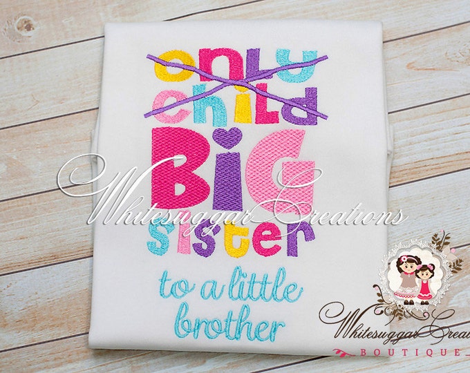 Big Sister Embroidery Shirt - Big Sister Birth announcement, New Baby Arrival, Hospital Outfit, Big Sister Shirt, New Baby Announcement