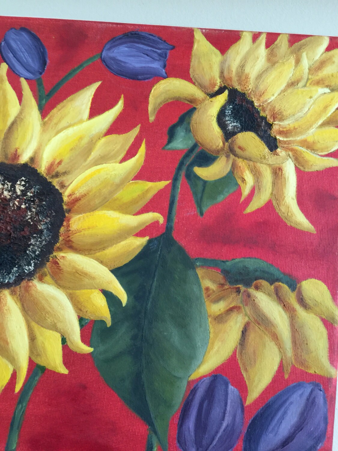 Sunflowers and Tulips Painting by Shine14 on Etsy
