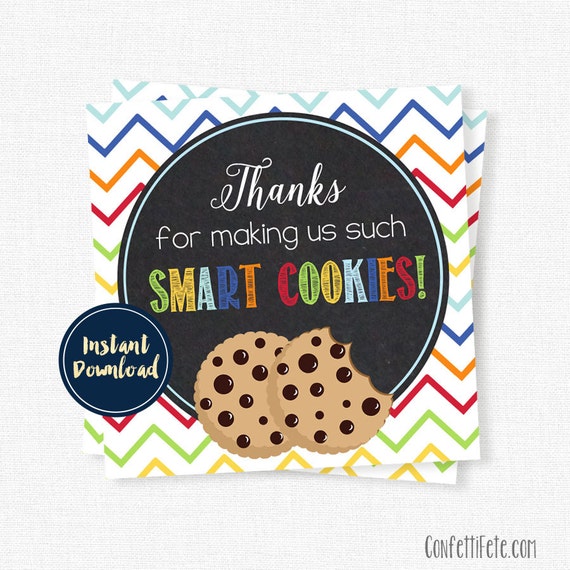 Such Smart Cookies Tag, Teacher Appreciation Tags, Teacher Gift Tag ...