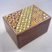 Japanese Puzzle box (Himitsu bako)-90mm (3.5inch) 12steps Yosegi / Pure Walnut wood MIX design