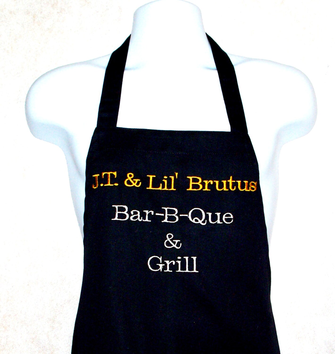 Barbecue BBQ and Grill Apron Personalized With Name Logo