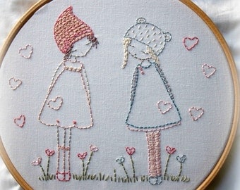 Friends hand embroidery pattern pdf