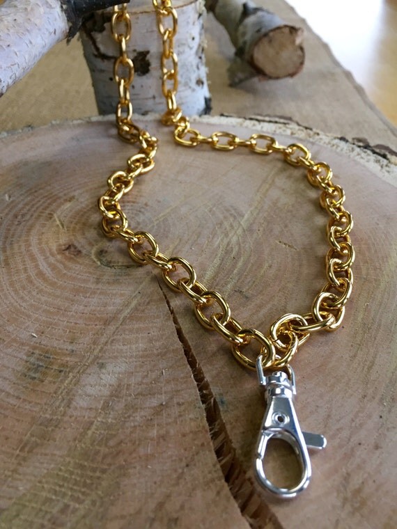 Gold chain badge lanyard