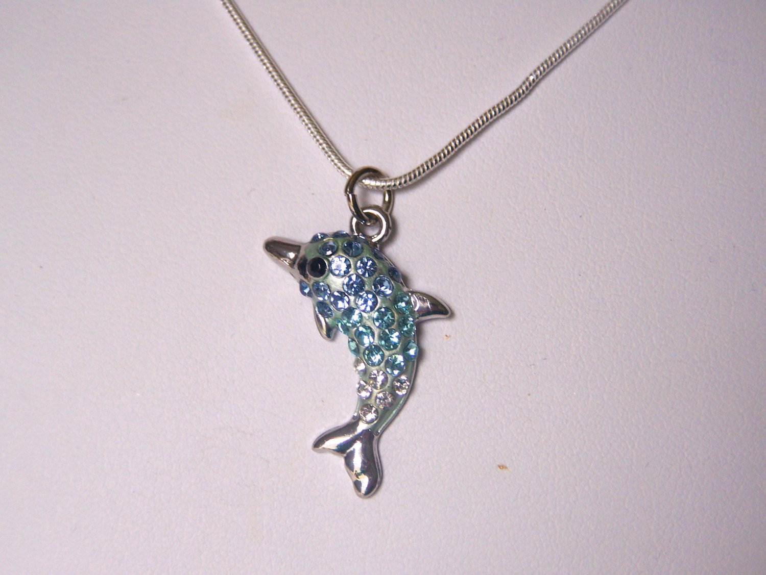 Dolphin Necklace Crystal Pave Adult Child