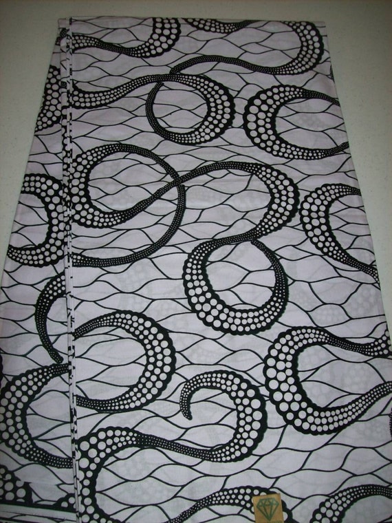 Classic Black And White African Print Fabric Per Yard Ankara