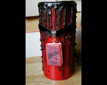 Horror decor - gothic -Vampire - horror candle - Gothic candle- goth gift- macabre candle- vampire lover -goth decor - curio candle