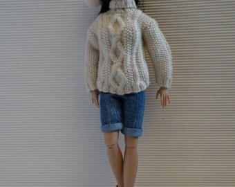 228. French and english knitting pattern PDF - Sweater and hat for Agatha Primrose by Tonner