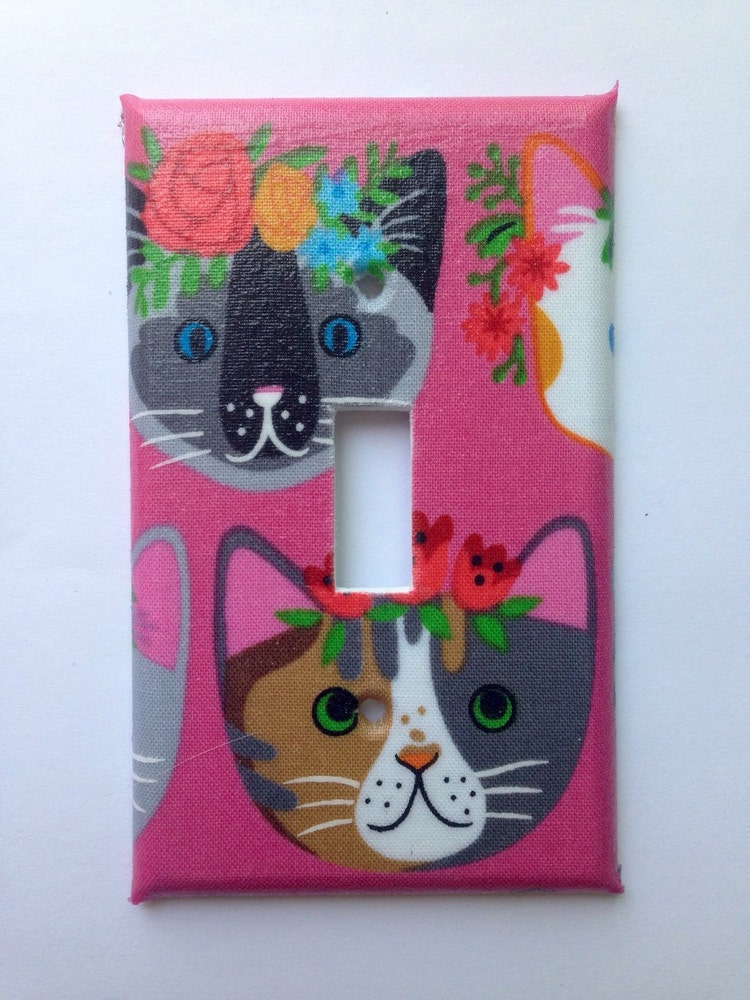 Cat Light Switch Plate Cover / Vintage by COUTURELIGHTPLATES