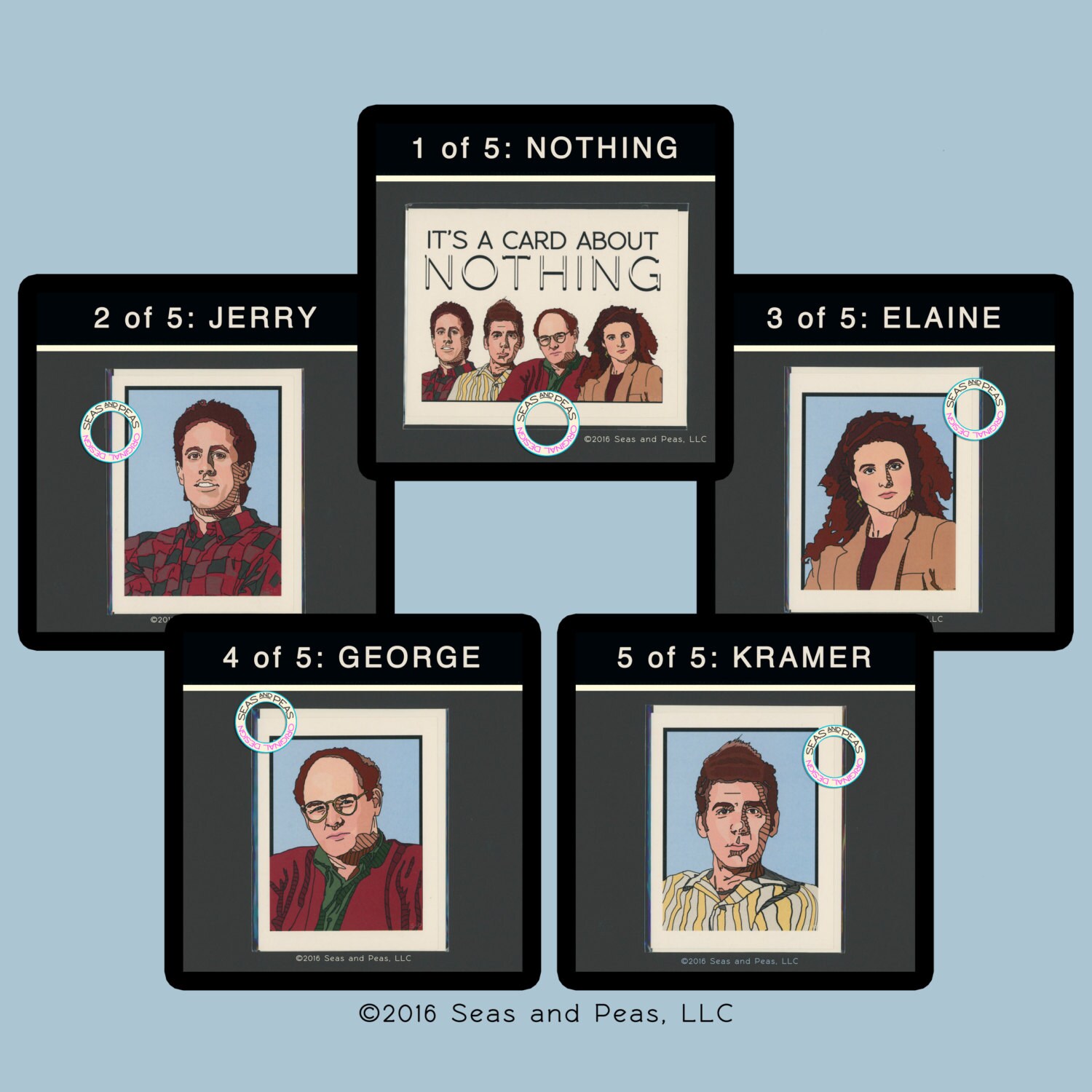 SEINFELD CARD SET Includes 5 Cards Seinfeld Julia Louis