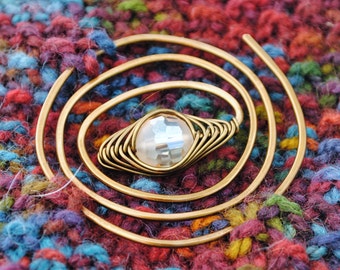 Bronze Spiral Shawl Pin