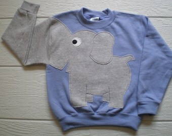 Lavendar Childrens Elephant Trunk sleeve sweatshirt, sweater, elephant jumper, KIDS small, medium ONLY Special Deal