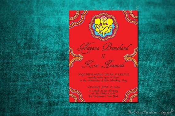 Items similar to GANESHA Indian Wedding Invitation Design Card