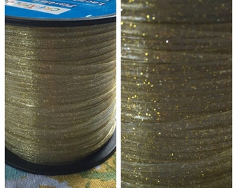 Gold Glitter Plastic Lacing ~ Lanyard Supplies ~ Plastic ~ Kids Crafting Supplies