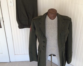 Vintage Military Wool Jacket and Pant