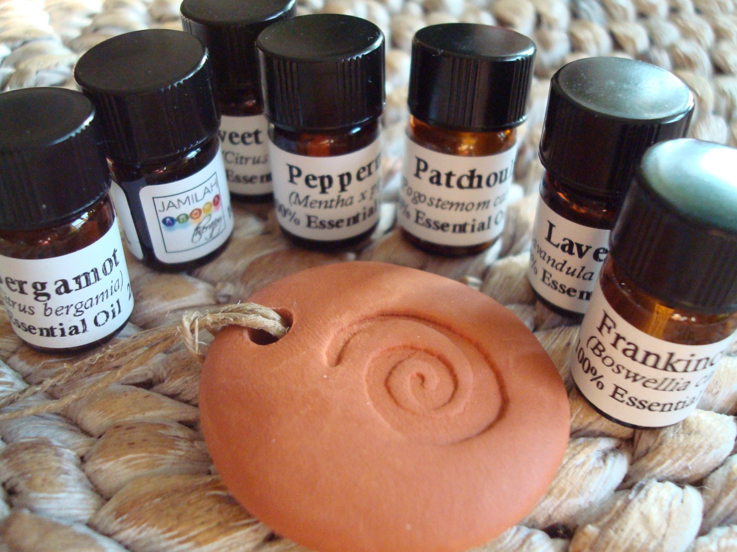 Essential Oil Diffuser Aroma Scent Stone Swirl Terra Cotta