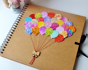 Photo Album Scrapbook – Personalised Memory Book for Wedding or Baby – Handmade Mother's Day Gift – Colourful Keepsake Album
