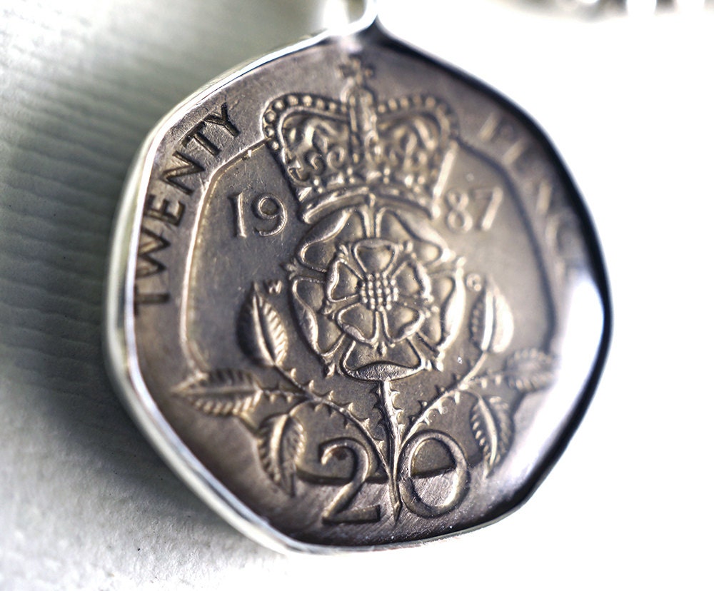 British Twenty Pence Coin Pendant