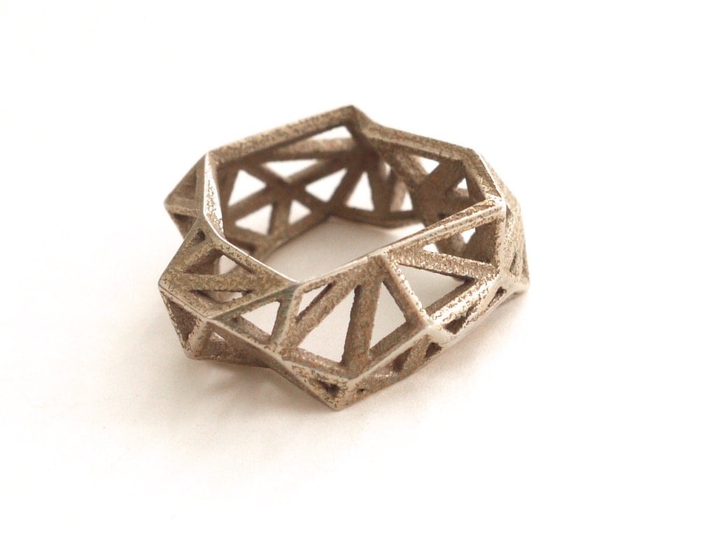 geometric ring Triangulated Ring in Stainless by ArchetypeZ
