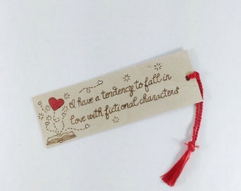 Wooden Bookmark - Hand Pyrography - Fun Book Quote