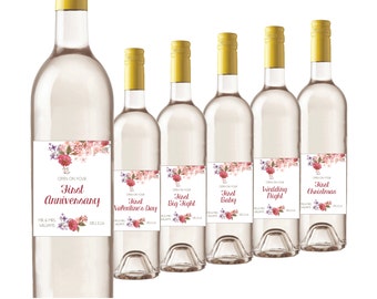 Wedding Milestone Wine Labels Digital File