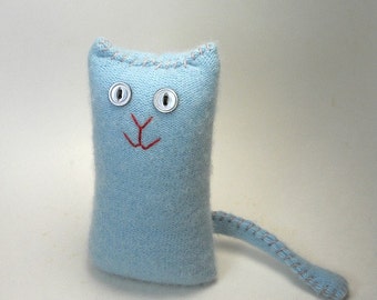 blue stuffed cat