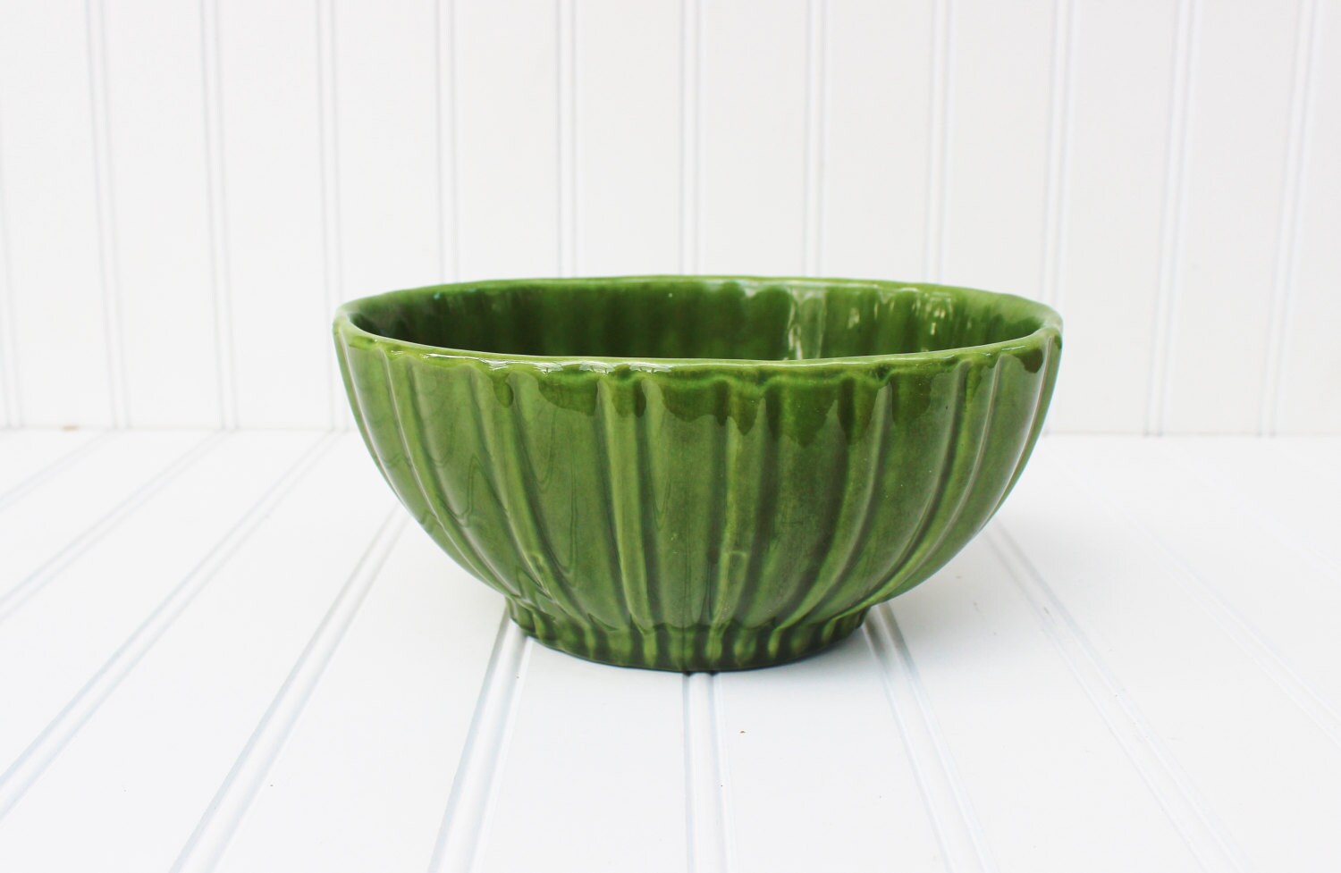 Green Haeger Bowl Ceramic Bowl Vintage Pottery Bowl USA