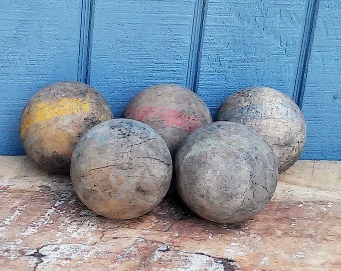 Vintage Wooden Croquet Balls - Set of 5