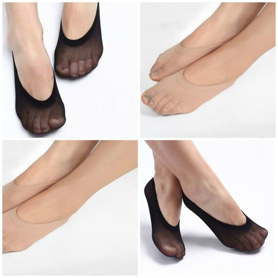 Invisible-Socks-for-Women-Ladies-Nylon-No-Show-Liners-Skin-Thin-Slipper ...
