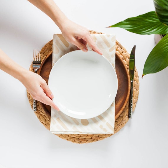 Peach Tea Towel Patterned Kitchen Towel by JaymeeSrpDesign