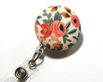 Rifle paper co coral floral badge reel flower id badge holder retractable badge holder nurse badge reel badge reels name badge holder