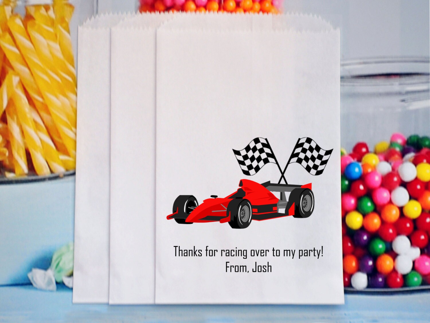 Car Racing Goody Bags Car Racing Favors Popcorn Bags Car