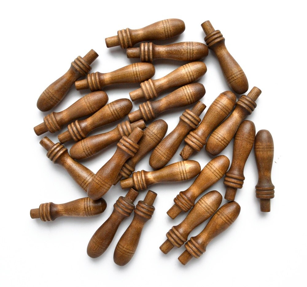 5 vintage wood wooden pegs reclaimed wood wood finials from