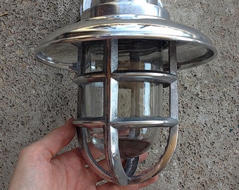 Nautical Aluminium Lantern 12x10x10" Vintage Restored by SEASTYLE