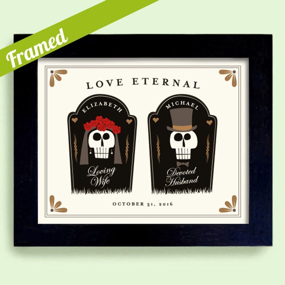  Halloween Theme Wedding Gift for Couple Graveyard Tombstone