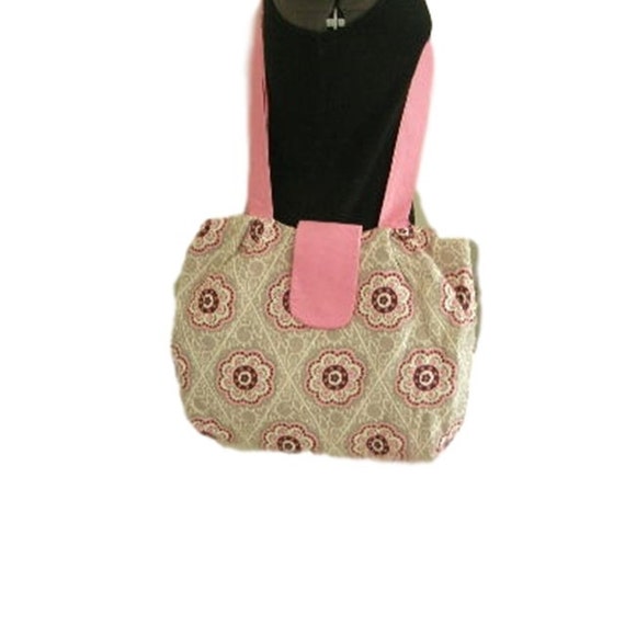 pink and grey bag