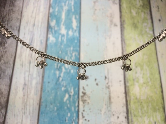 SILVER ANKLE BRACELET- Anklet- Slave Bracelet- Ankle Bracelet- Hippie- Summer- Bell Bracelet- Bell Ankle Bracelet- Vintage Bangle- Beach