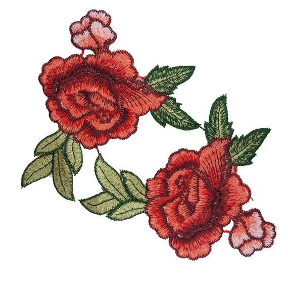 Embroidered Roses Flowers Patches Appliques